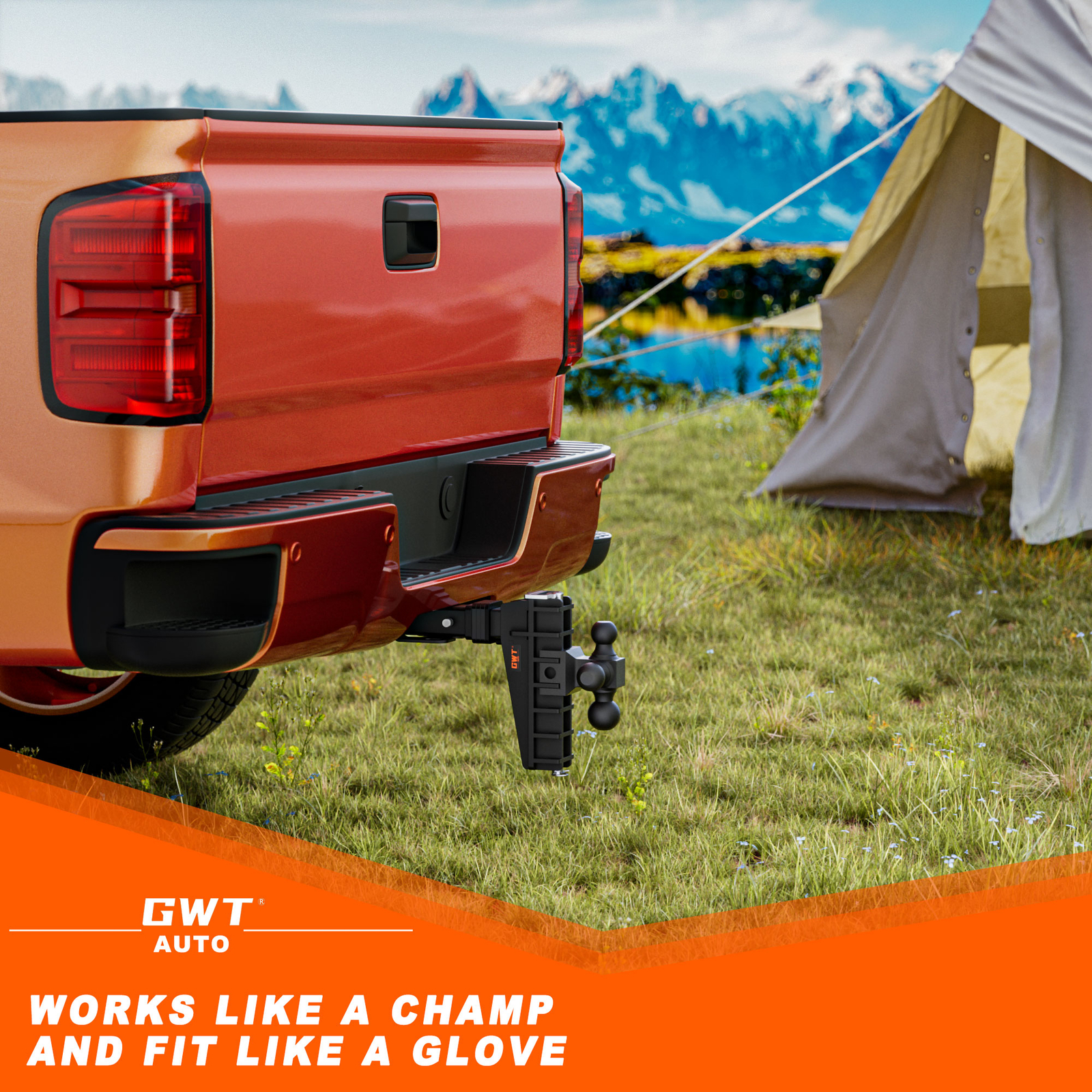 2'' Receiver Adjustable Trailer Hitch 8'' Drop Tow Hitch Tri-Ball Truck Hitch