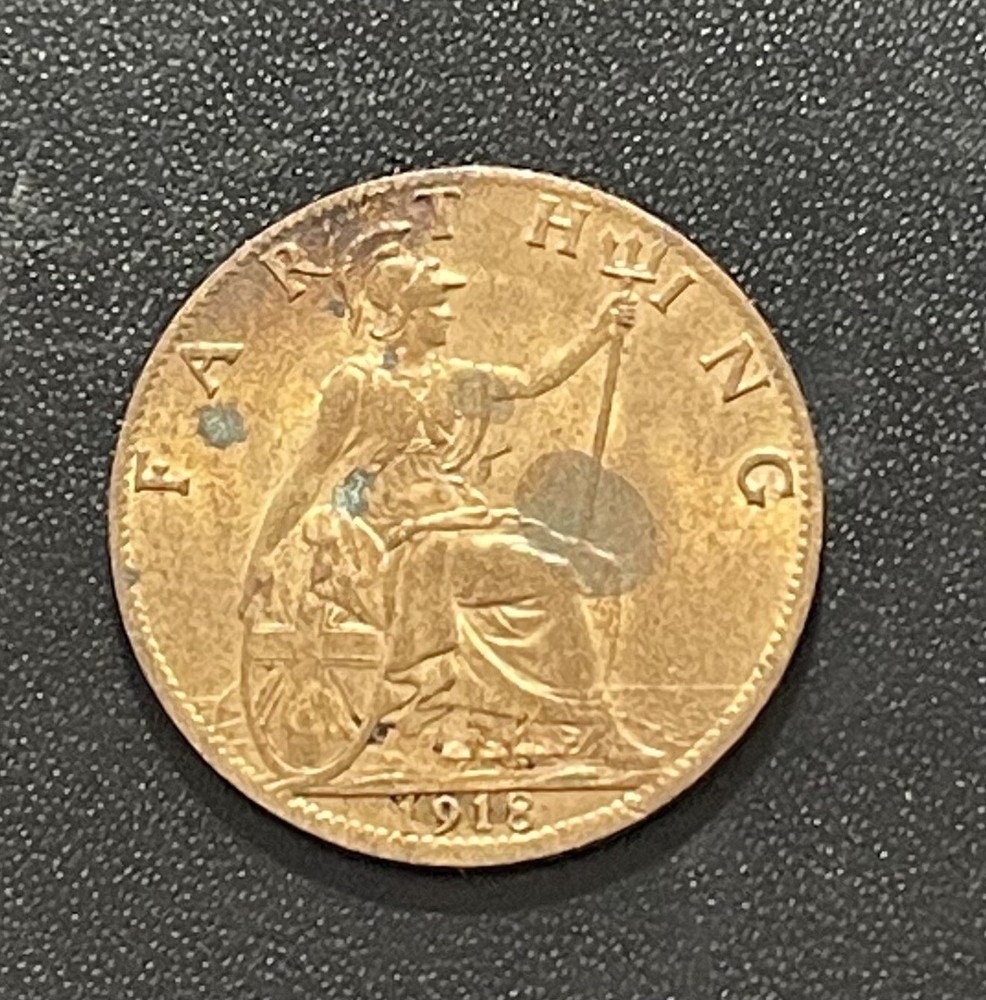 Great Britain 1918 Farthing Coin