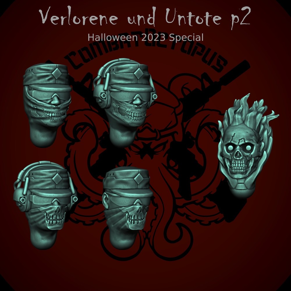 Combat Octopus Modern Miniature German Skull Facemask Heads Bits Kitbash 28mm +