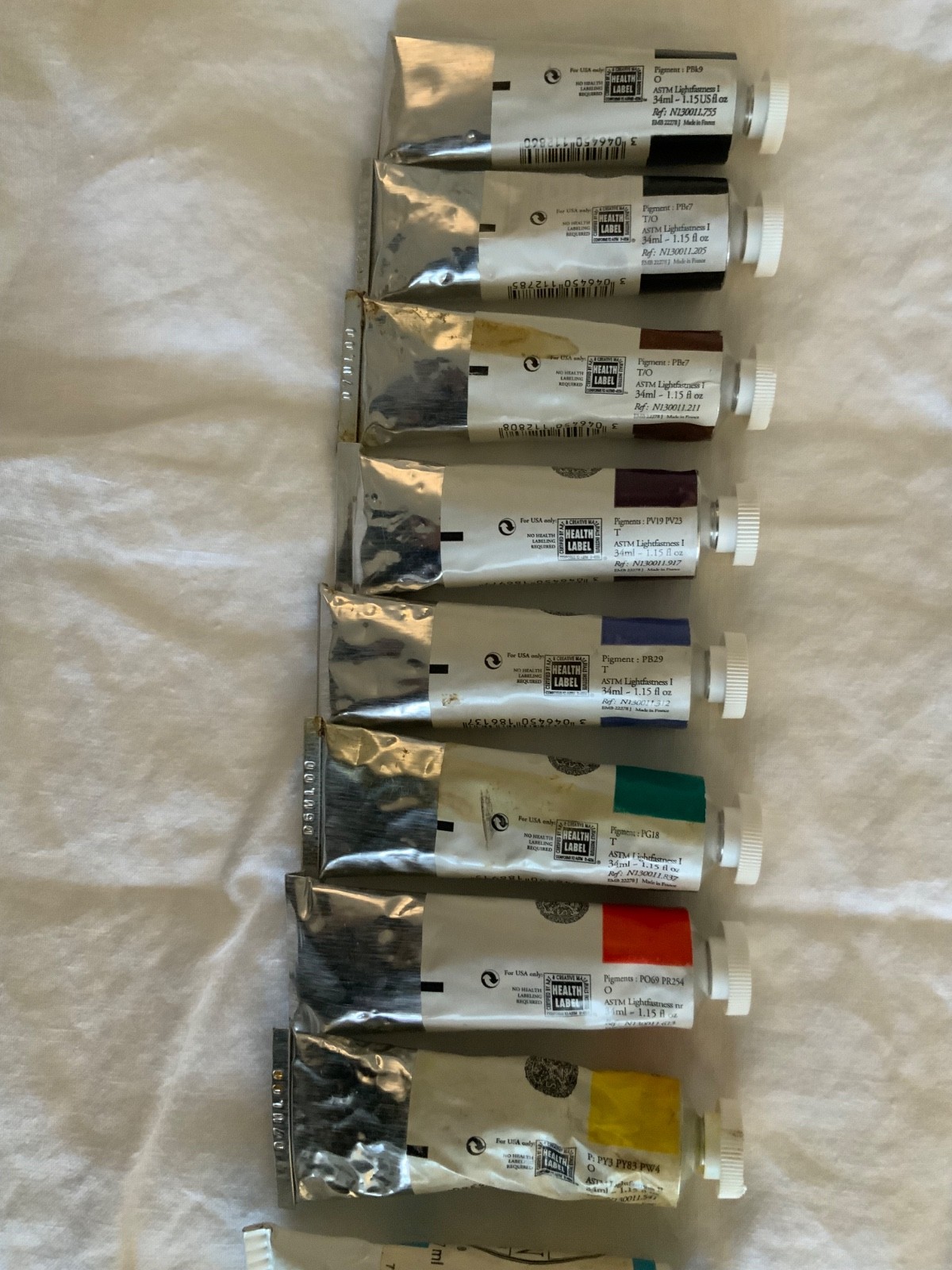 Sennelier Extra-Fine Professional Artist's Oil Colors 7 Unused (34ml) Tubes
