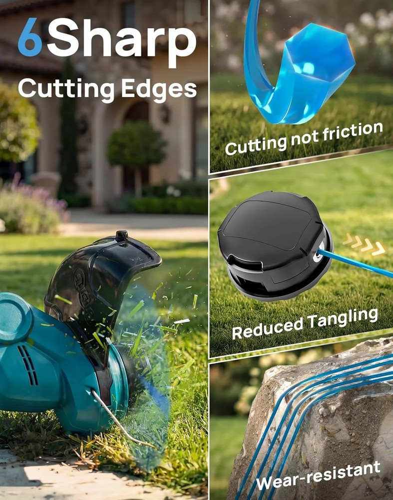 Weed Eater String, 0.065'' 340FT Weed Wacker String, Hexagonal Heavy Duty String