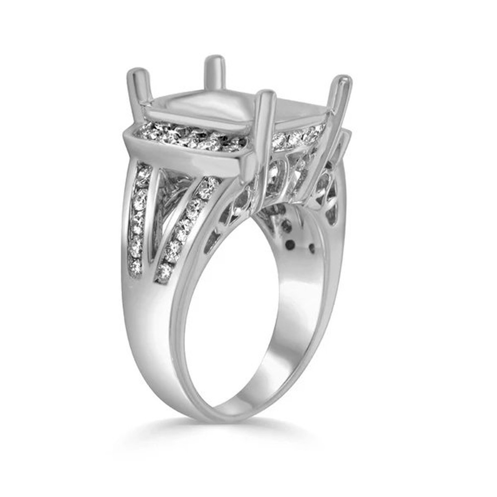Semi Mount Ring Setting Cushion 14x11 925 Sterling Silver