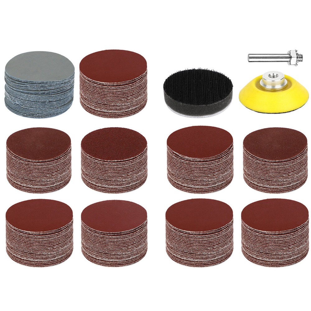 303Pcs 2" Sanding Disc Hook Loop Sander Paper Backer Pad + Drill Adapter Set