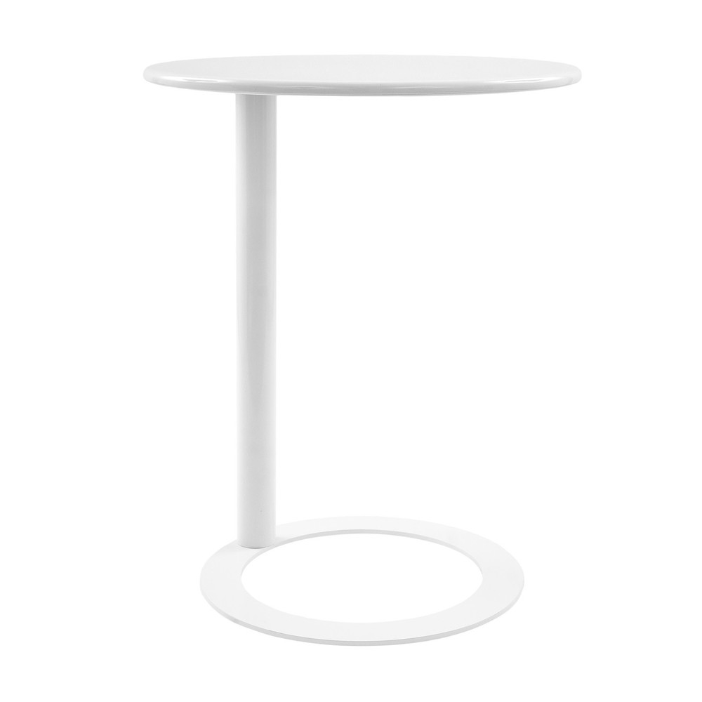 60x74cm Round Side Table with O-shaped Base, Side Table for Small Spaces