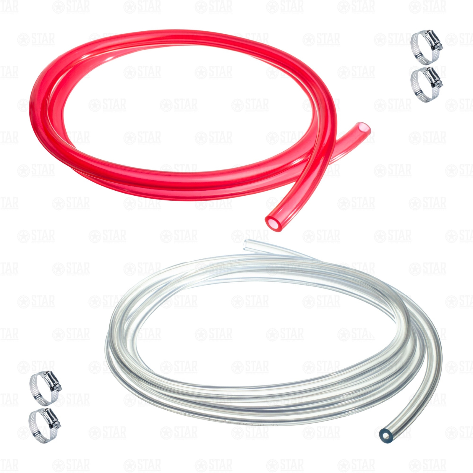 Kegerator Tubing Kit - 8ft 3/16" Clear Beverage + 5ft 3/16" Red CO2 Gas Hose