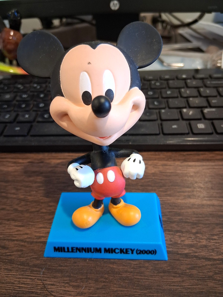 2000 MILLENNIUM MICKEY MOUSE BOBBLEHEAD FIGURE 2003 UPPER DECK, 4" TALL