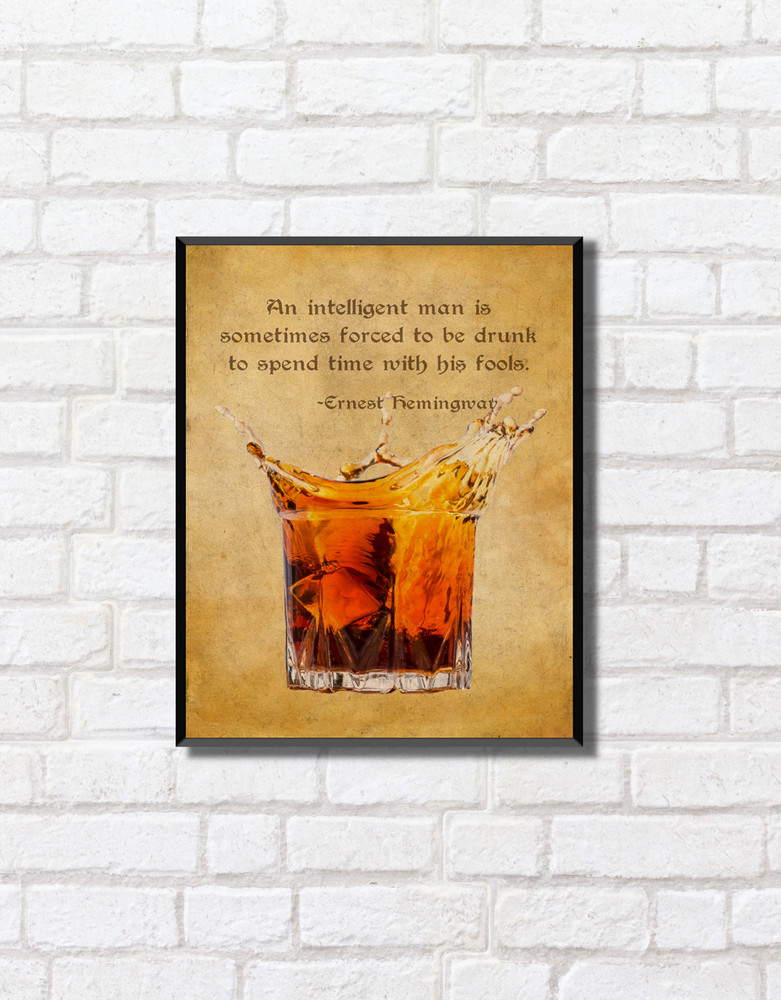 OLD WHISKY GLASS ERNEST HEMINGWAY E GLASSES COLLECTION Wall Decor POSTER CANVAS