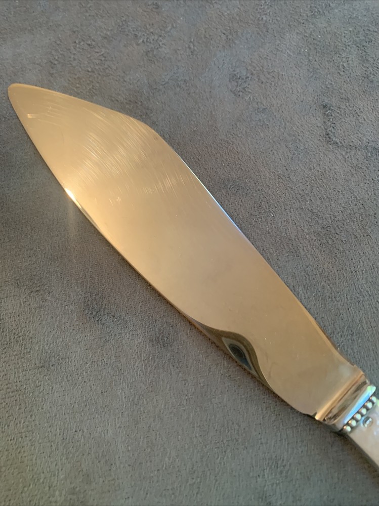 Sterling Silver Georg Jensen Denmark Beaded Pattern Cake Knife