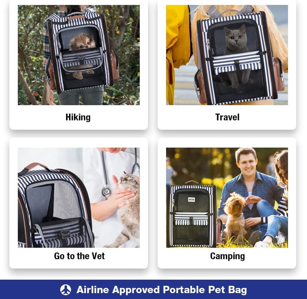 Large Cat Backpack Carrier Expandable Pet Carrier Backpack for Small DogsMedium