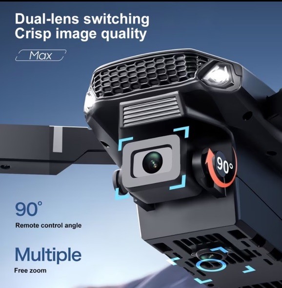 Drone Pro 4K Dual Camera Quadcopter, Screen Remote, Optical Flow, Foldable, Bla…