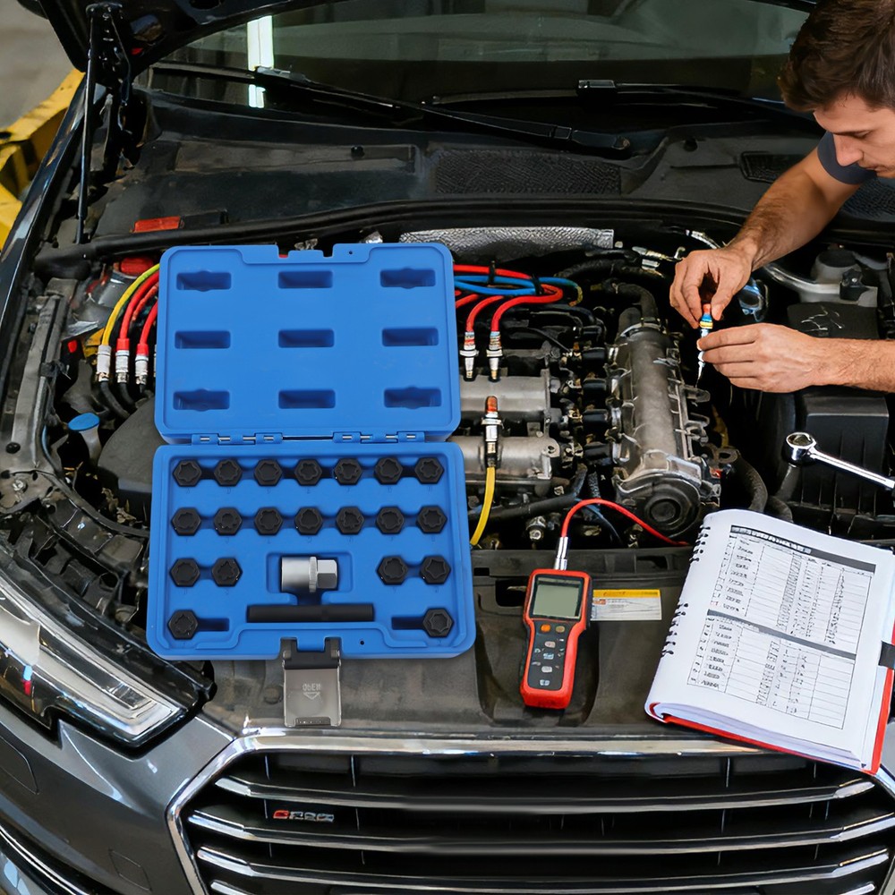 22pc Audi Wheel Locking Key Locking Wheel Bolt Nut Removal Set Master Key Kits