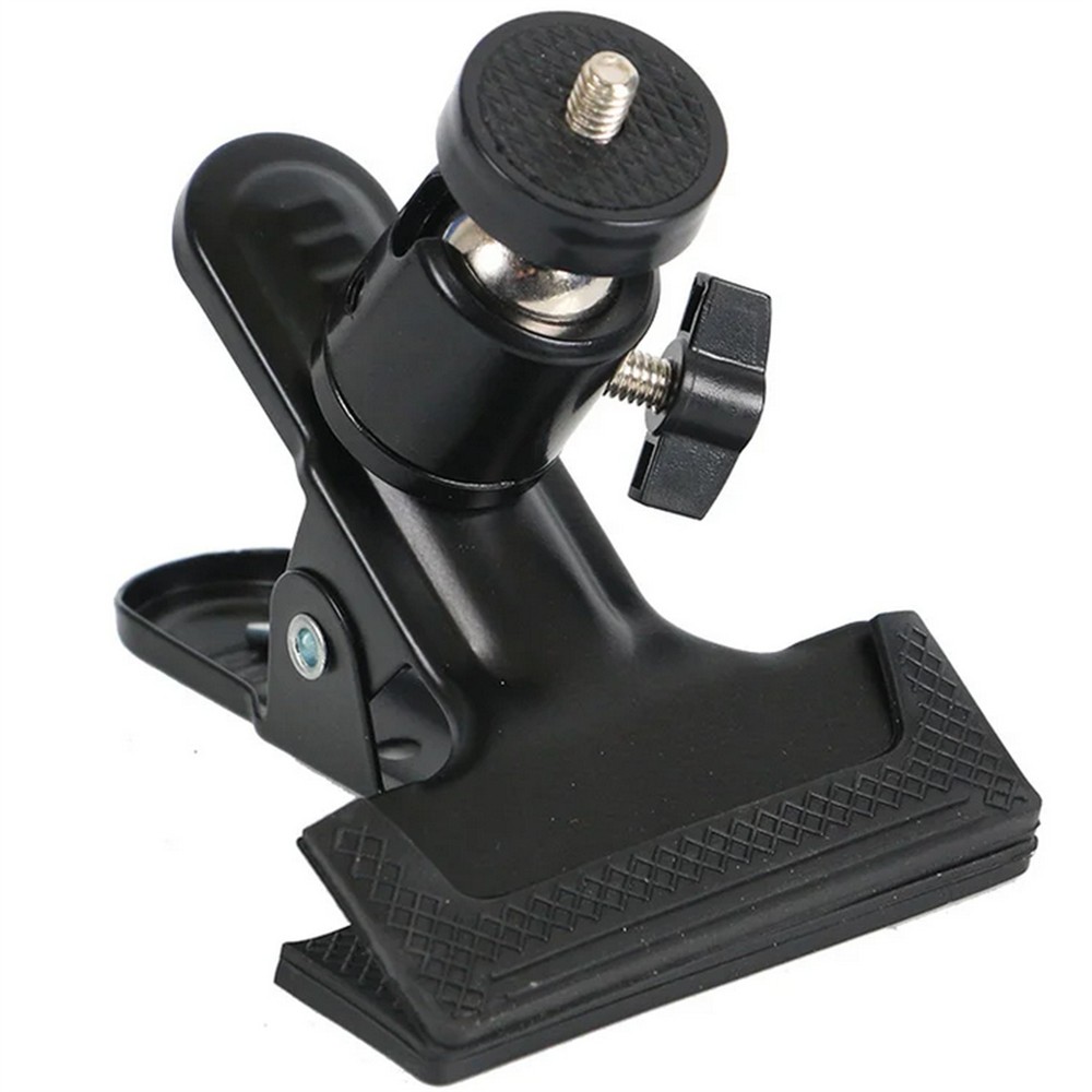 Camera Flash Light Clip Clamp Speedlite Holder Bracket with 360 Swivel Ballhead