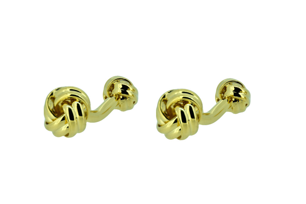 Double Knotted Cufflink Gold or Silver plated