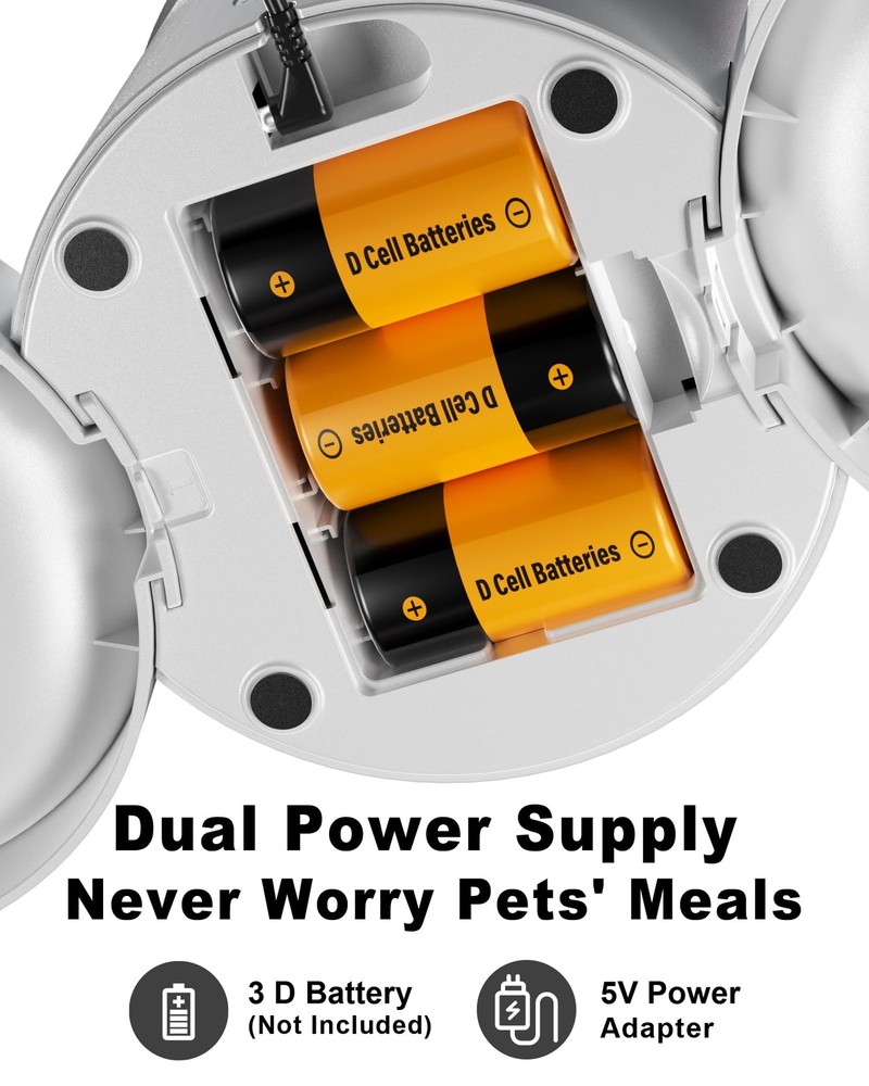 Automatic Cat Feeder 2 Cats 4.2L Dispenser Double Bowls Programmable Portion Voi