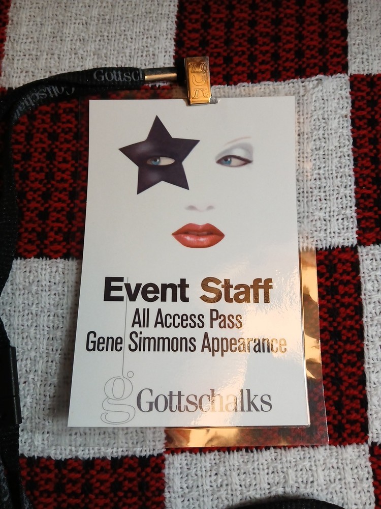 Gottschalks Kiss Gene Simmons Appearance All Access Pass ~ 6.5"X4.5" ~
