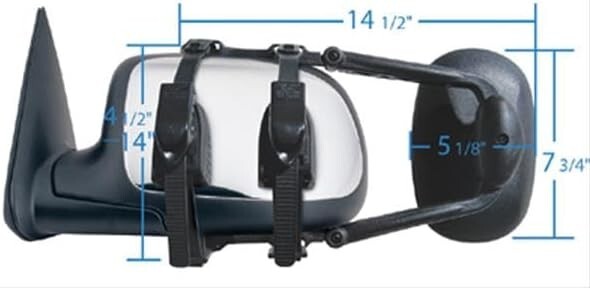 K Source Fit System 3891 Universal Clip-on Trailer Towing Mirror