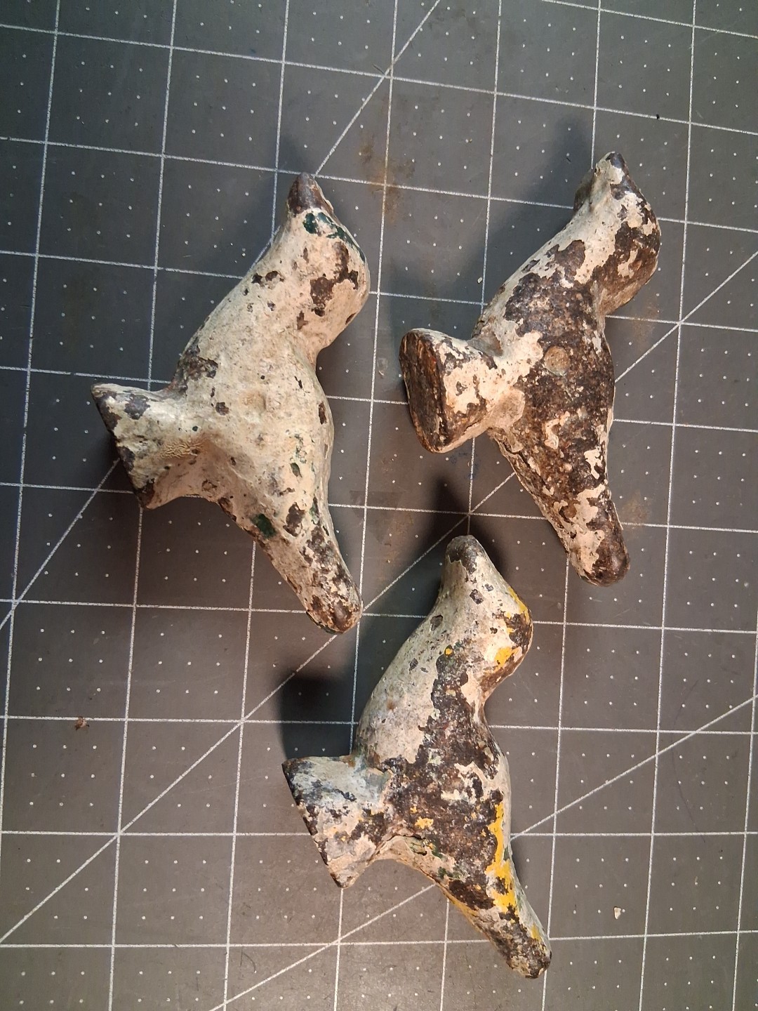 Antique vintage Rifle Targets bird 3 pack set cast iron Carnival Fair decor