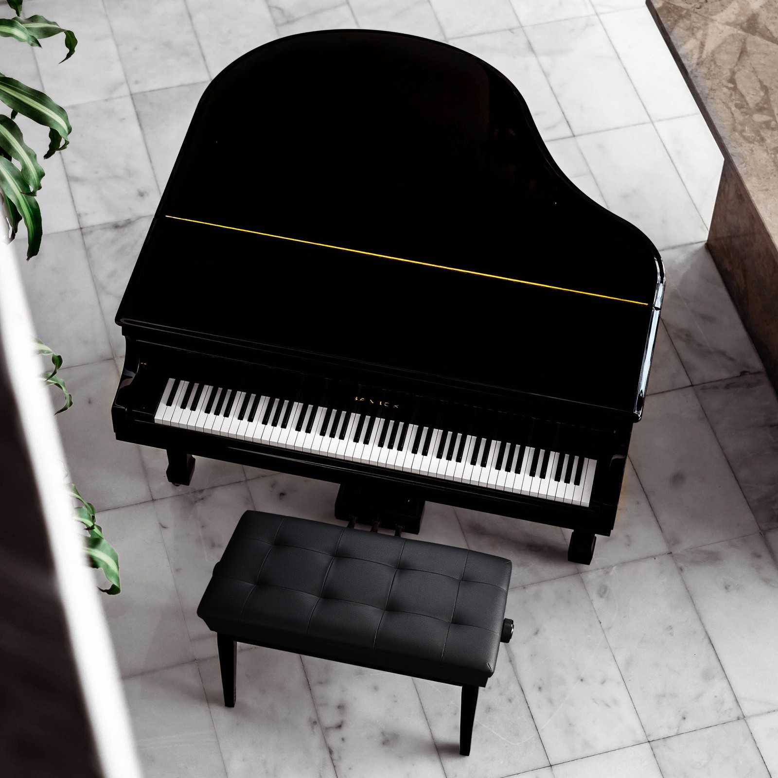 Adjustable Duet Piano Bench w/ Storage PU Leather Padded Wooden Keyboard Stool