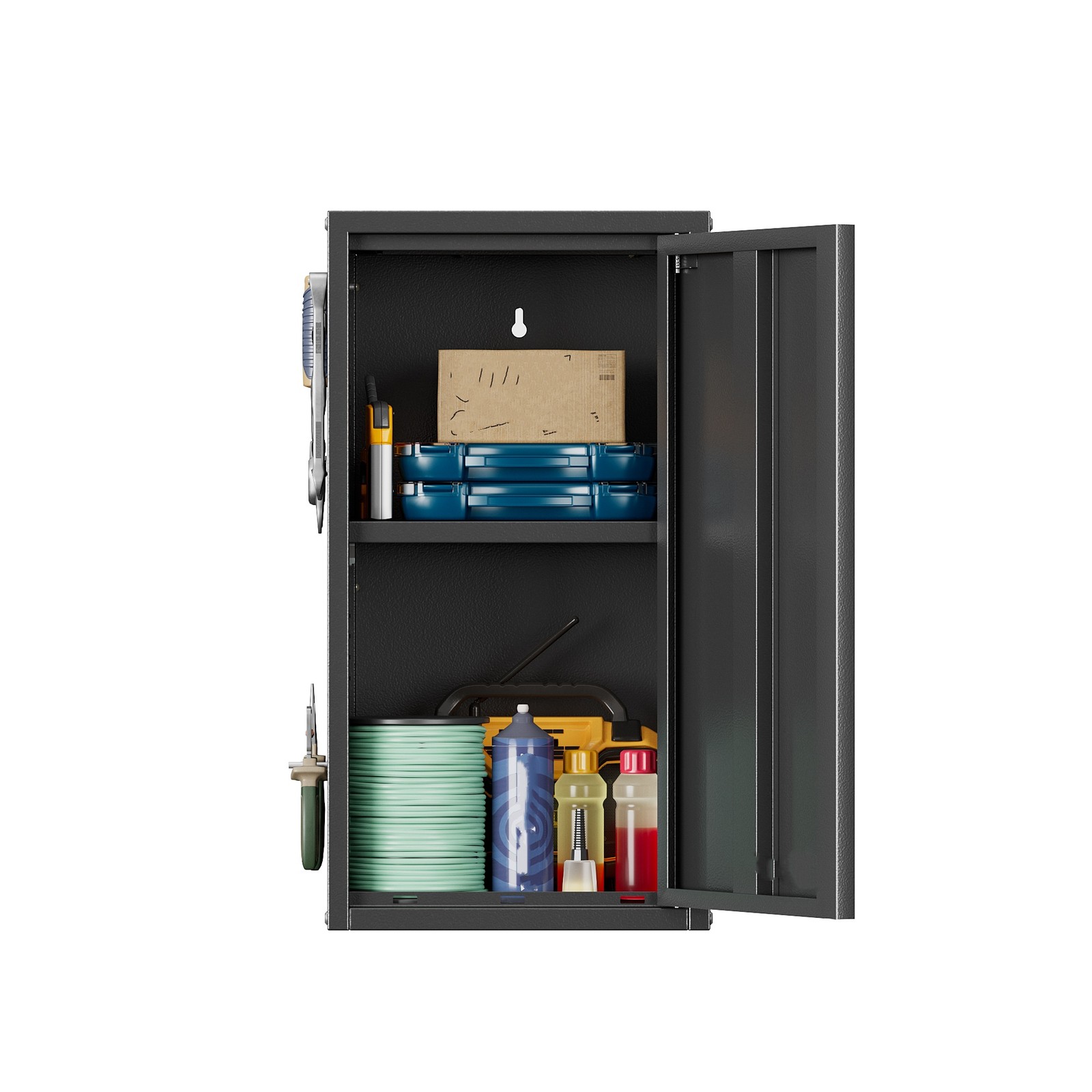 Metal Storage Cabinet,wall Cabinet Garage Cabinet W/ Pegboard Cabinet Tool Boxes