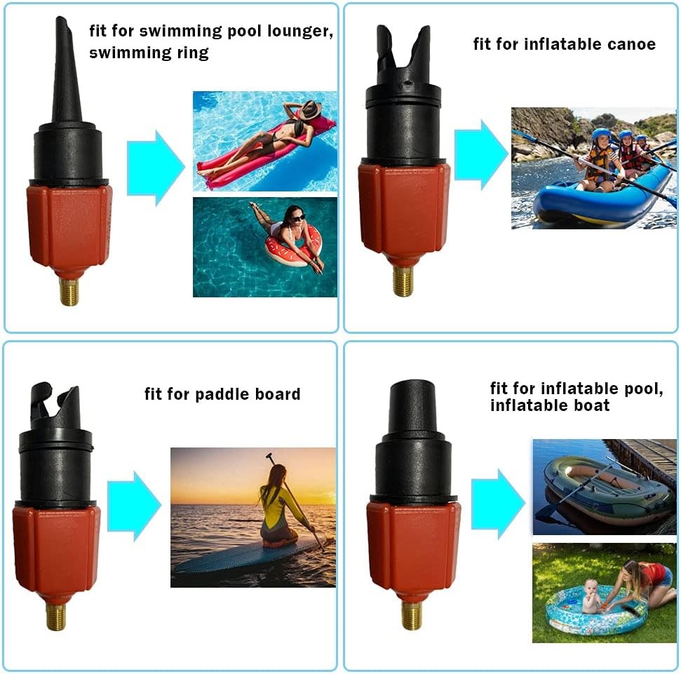 Paddle Board Pump Adapter, Compressor Air Valve Converter, Red