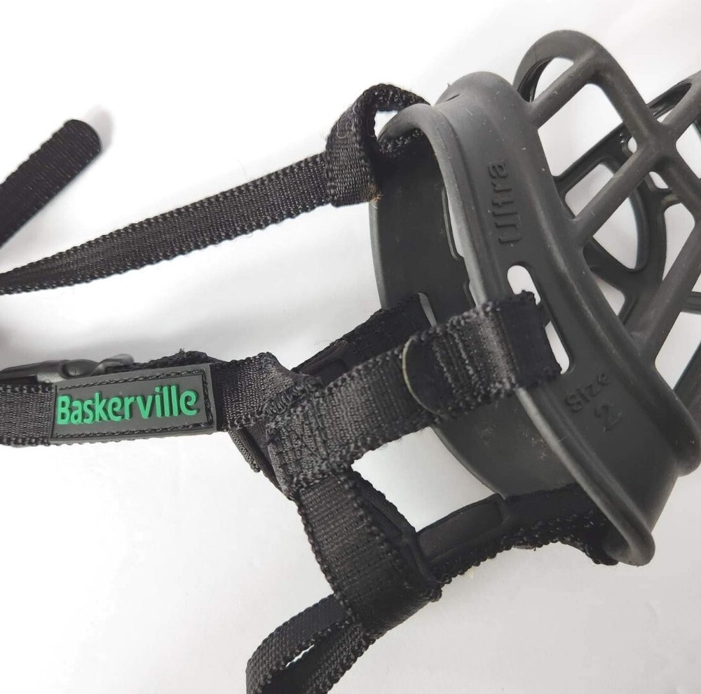 Baskerville Ultra Muzzle Blk Size 2 Comfortable for Cocker Spaniel or Beagle Dog