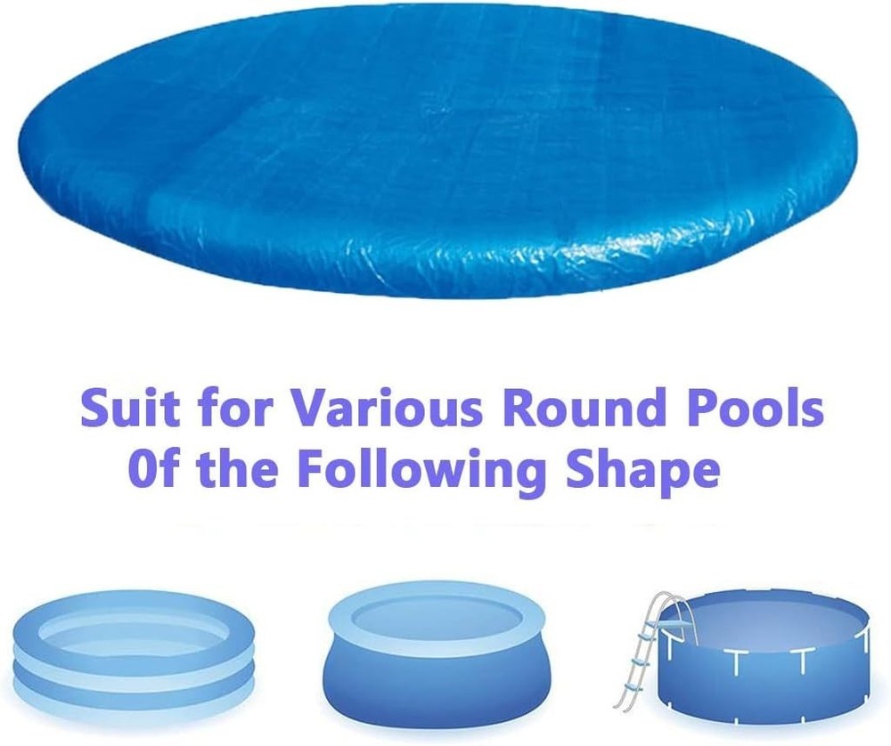 6FT Round Pool Cover: Solar Dust Protector with Drawstring Design for Elegance