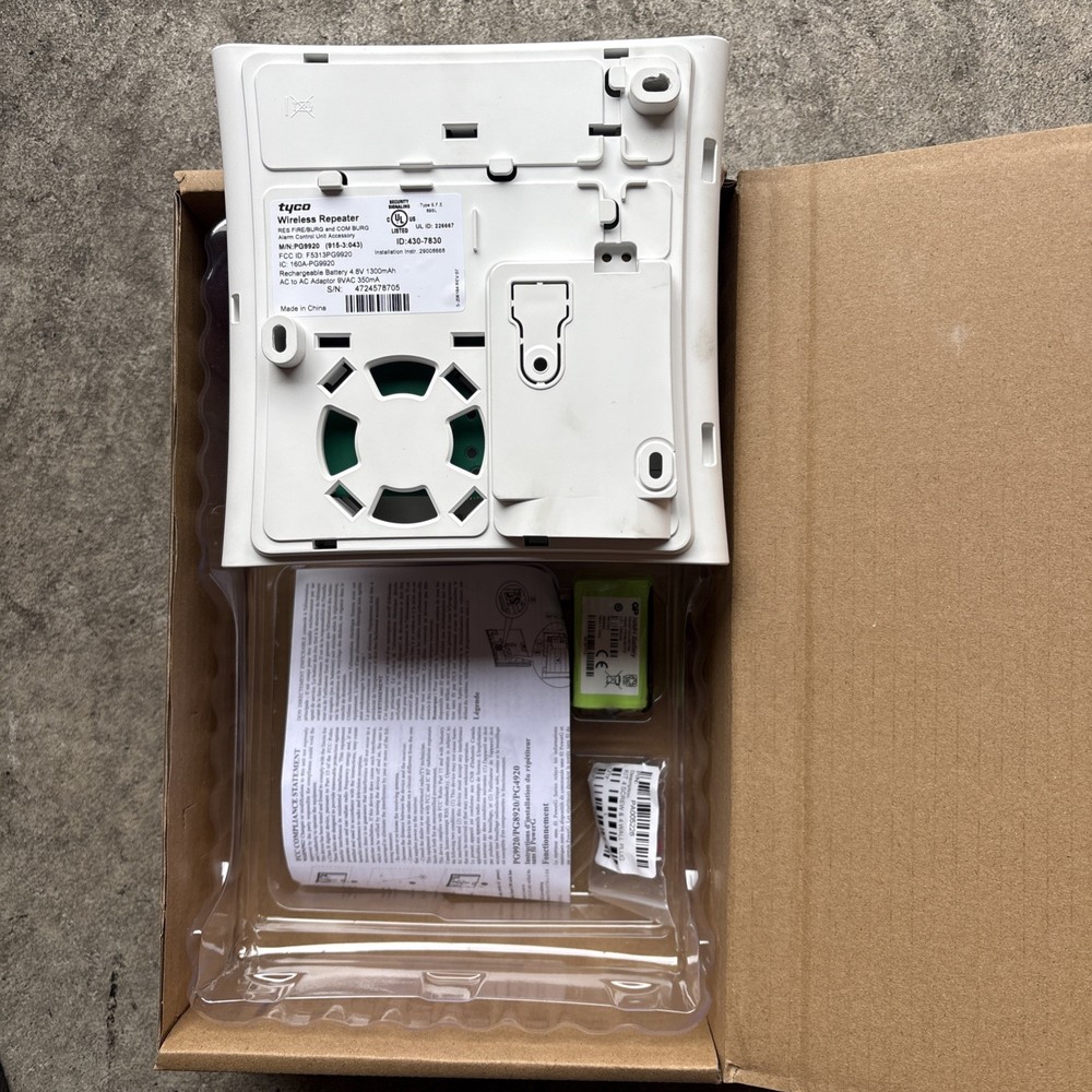 Tyco Wireless Repeater #PG9920 With PowerG Technology DSC