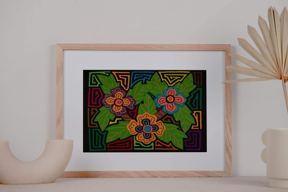 Three Jungle Flowers Mola