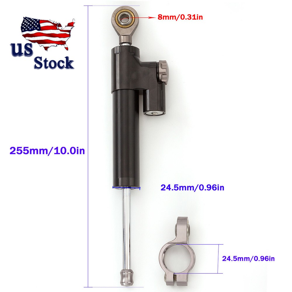 CNC Black&Grey Motorcycle Steering Damper Stabilizer Adjustable Aluminum Control