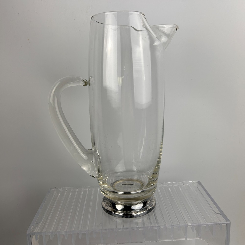 Silver Smith Studio Glass and Silverplated Cocktail Pitcher