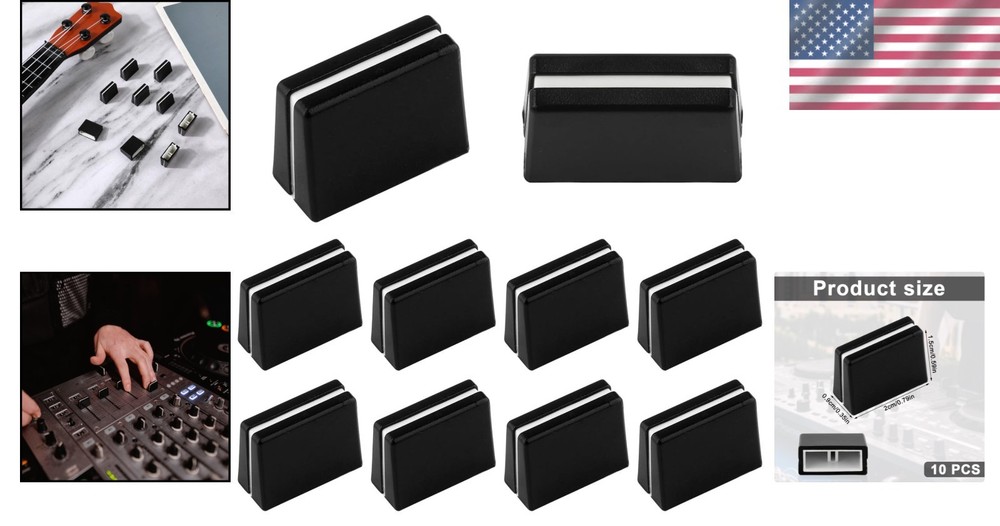 Black Fader Caps Mixer Slider Knobs 10pcs Durable Rubber for Long Lasting Use