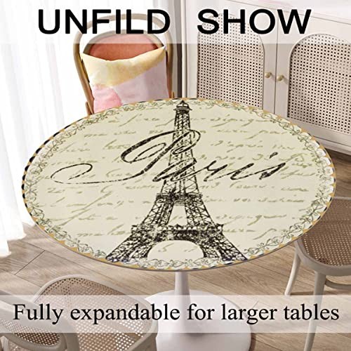 Tablecloth Paris Theme Tablecloths 60" Diameter Round Eiffel Wall Decoration
