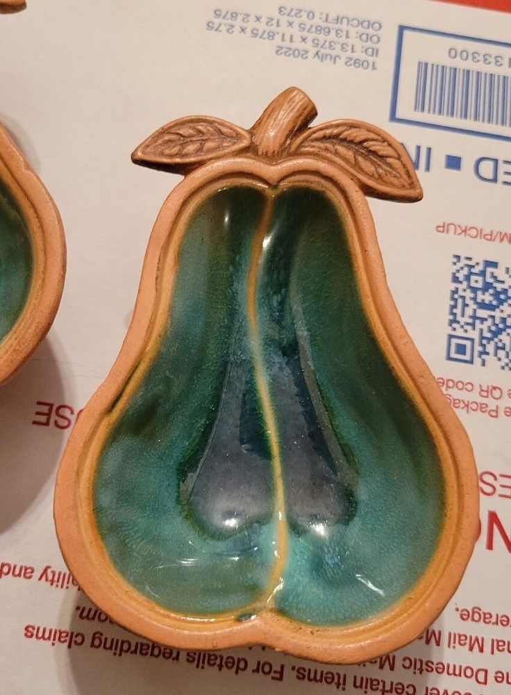 Vtg MCM Enesco Pear Trays Ashtrays