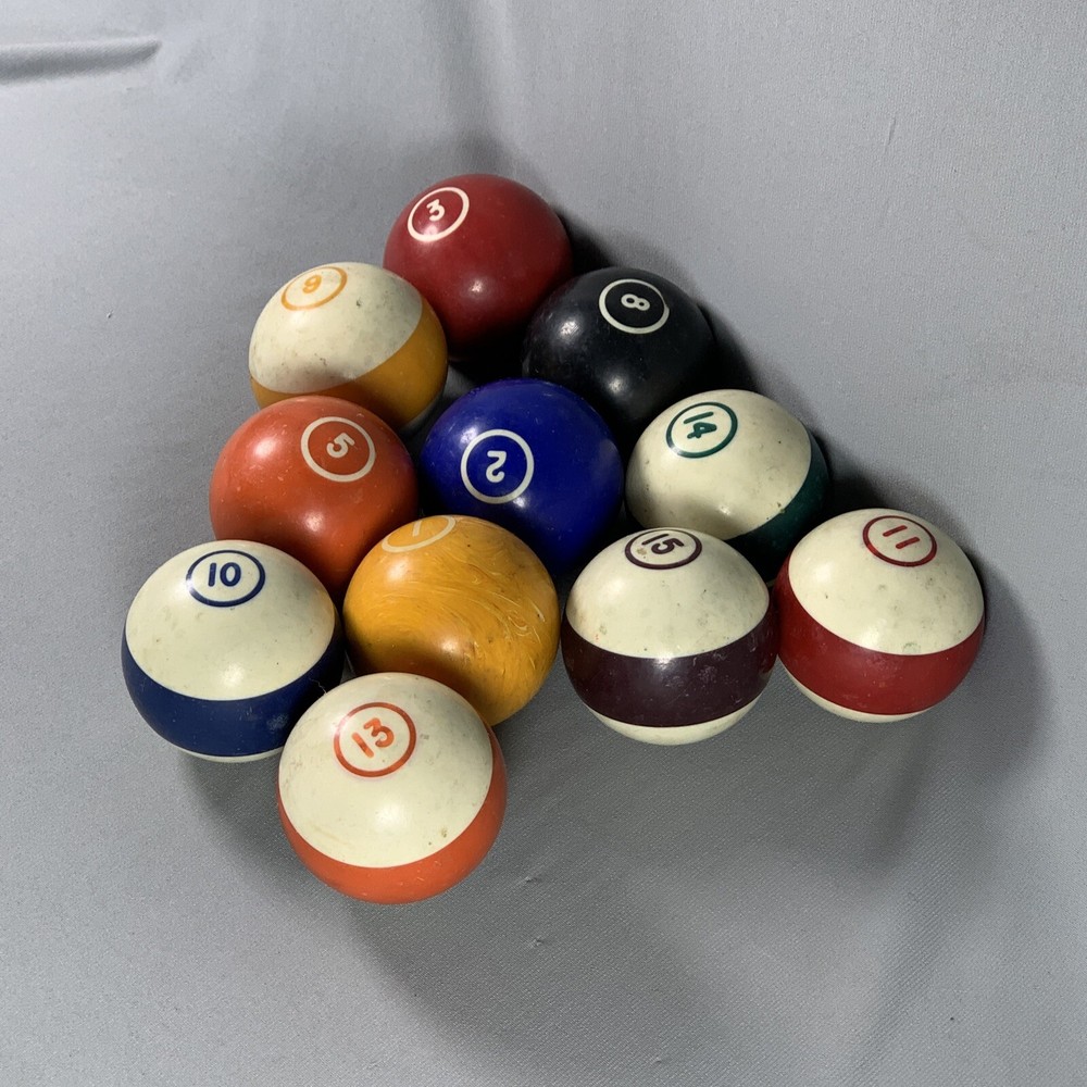 11 Vtg Pool Billiard Balls
