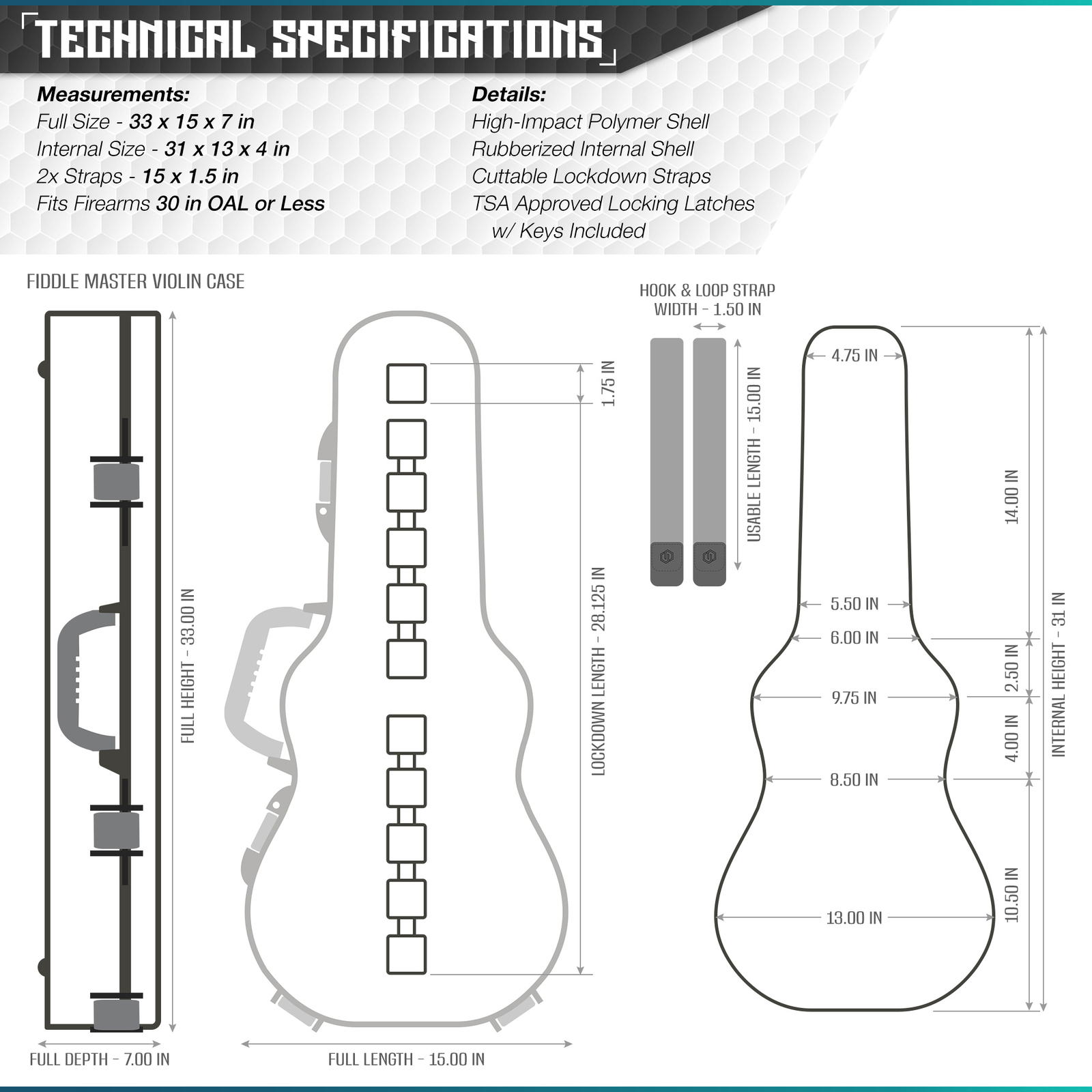 [SAVIOR EQUIPMENT] Tactical Violin Rifle Case Carbine Firearm Gun Hard Carrier