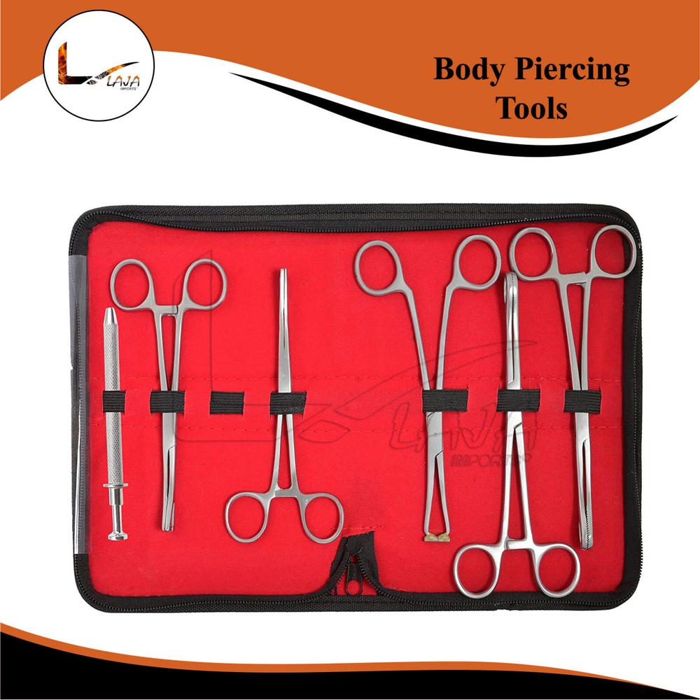 6 Body Piercing Instruments kit Tools Penington Forceps New