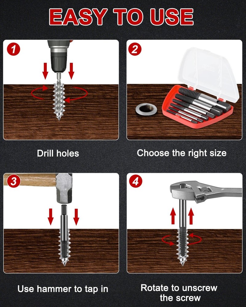 Screw Extractor, [Upgraded Version][6 Pieces] Diyife Screw Extractor Set, [Gi...