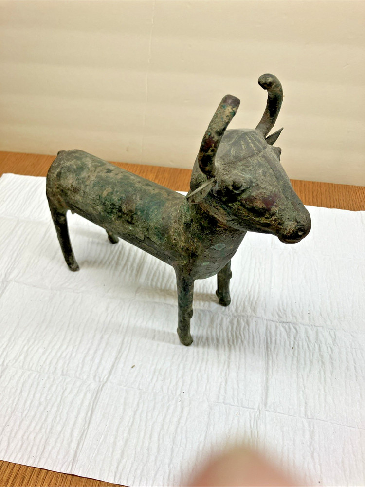 Older Bronze Bull Figure Statue