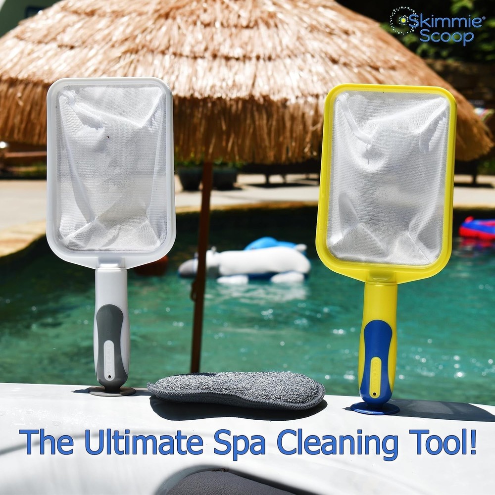 Compact Fine Mesh Pool Skimmer - Efficient Spa Cleaning Tool with Suction Cup