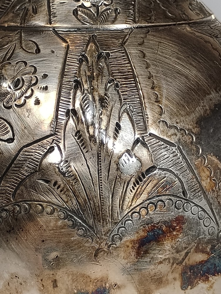 Old Vintage Ornate Silver Plated Teapot Tarnished Engraved Unique Designs