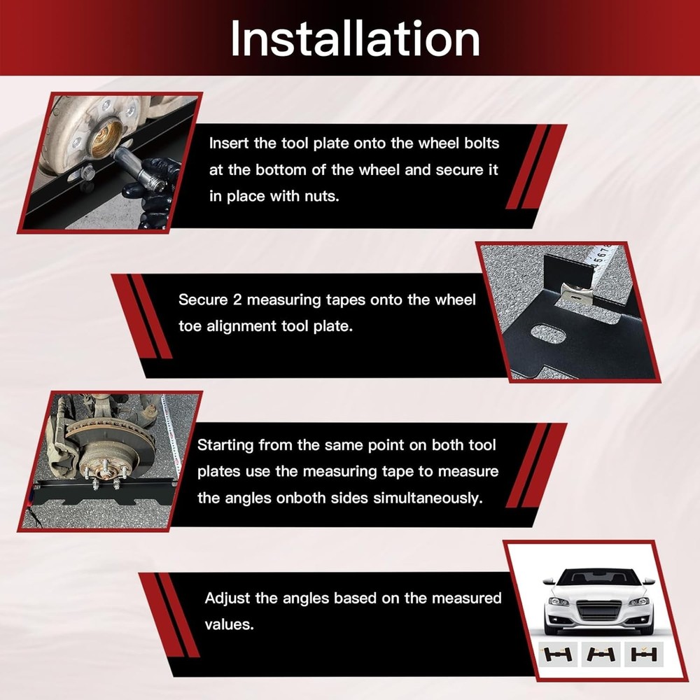 Wheel Alignment Tool Plates 2 Pack Toe Alignment Tool with 2 Measuring Tapes ...