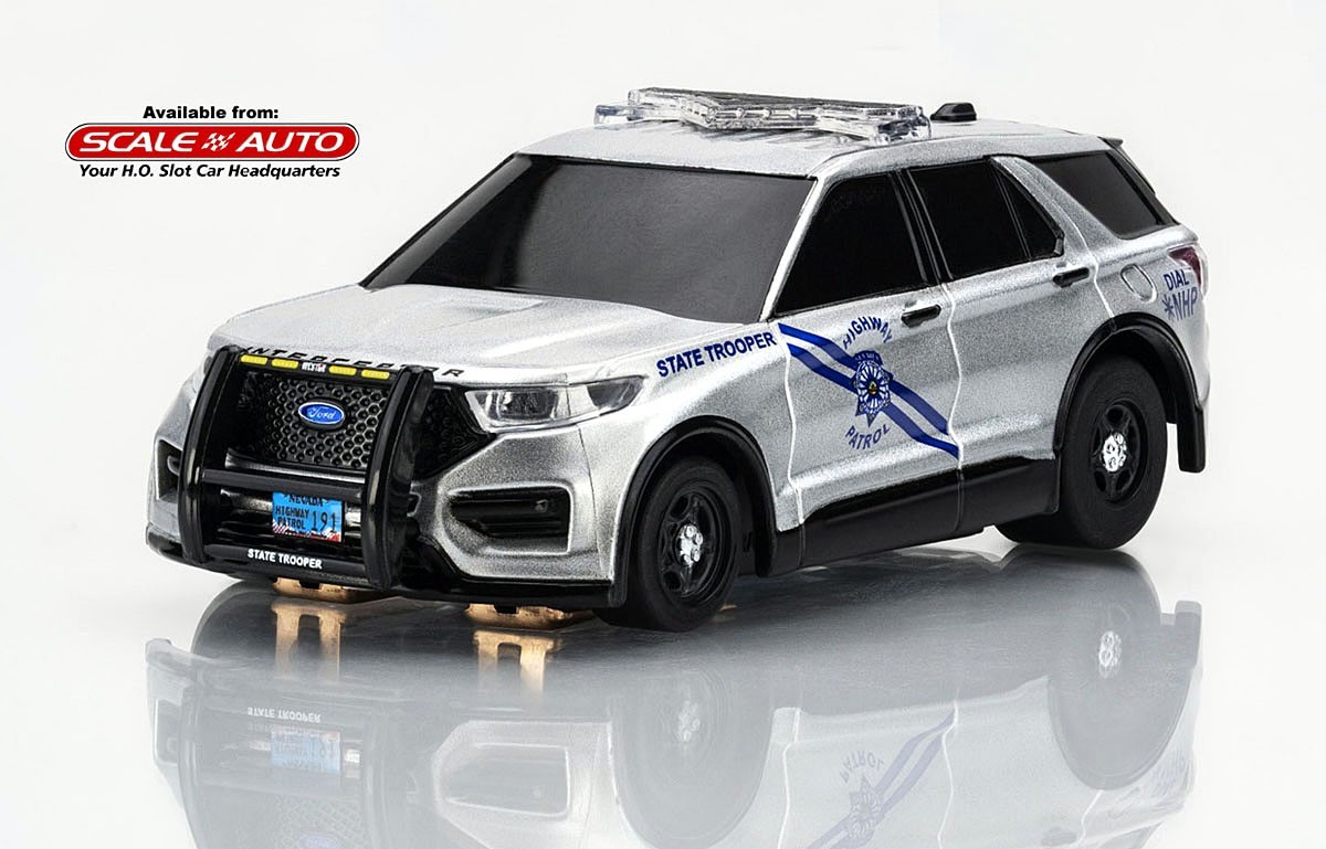 AFX Mega G+ Police Interceptor HO Slot Car #22105 with LED Lights! NEW RELEASE!!