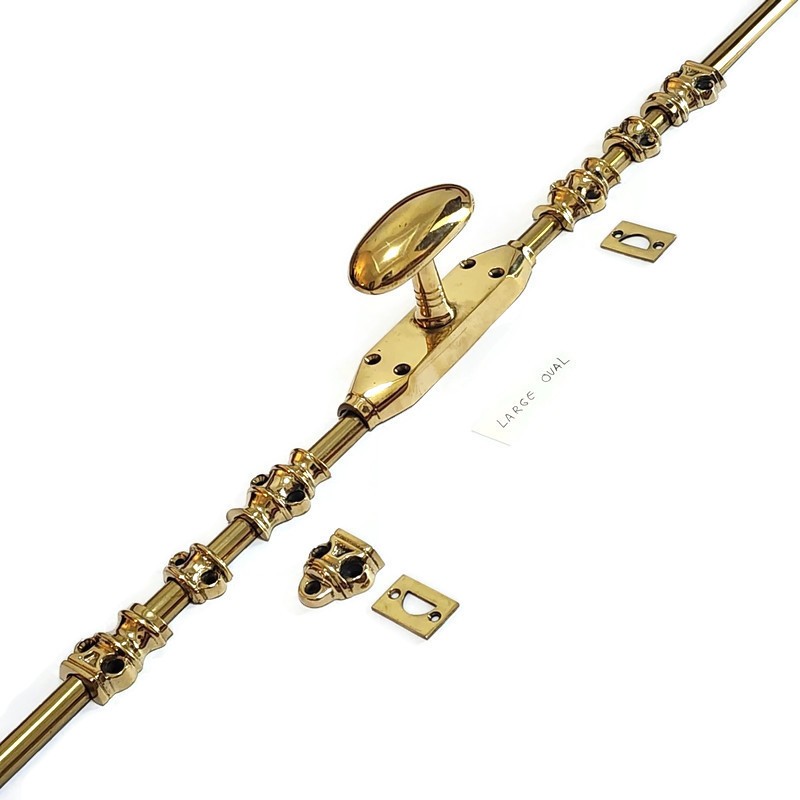 2 sets 110" LARGE oval knob CREMONE solid brass slide Bolt espagnolet 280 cm