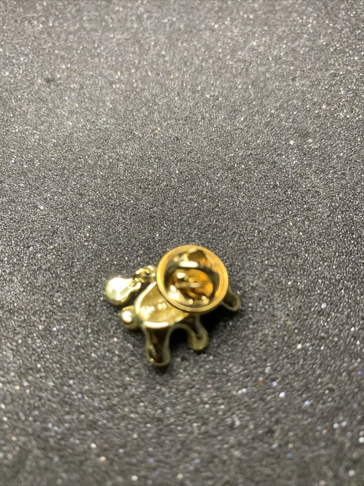 Giusti Goldtone Matte Bear Tack Pin Dangle Sparkle