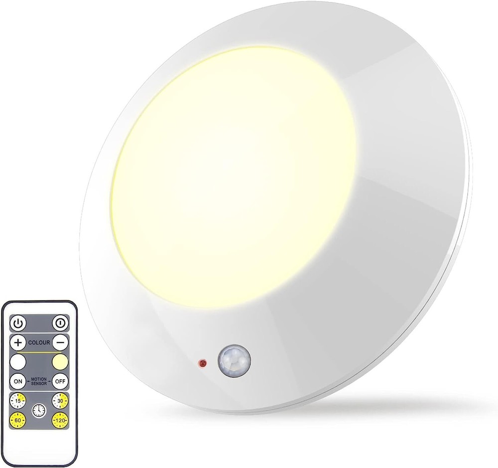 BIGMONAT Battery Operated Shower Light with Motion Sensor Wireless Ceiling Light