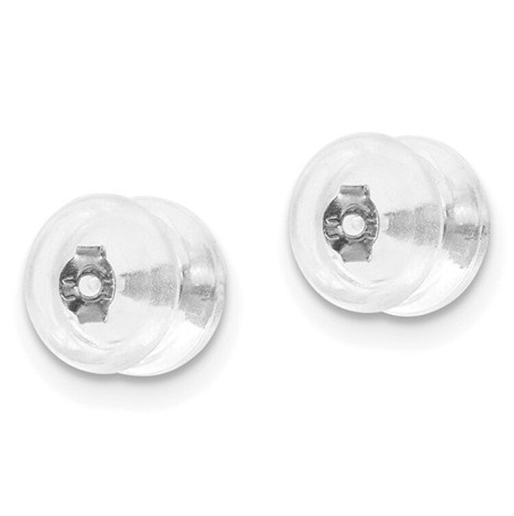 1 Pair Silicon Embedded 14K White Gold Medium Earring Backing