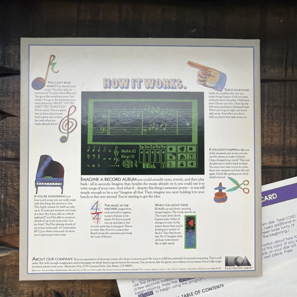 Commodore 64 Software Music Construction Set 1983 EA Will Harvey's