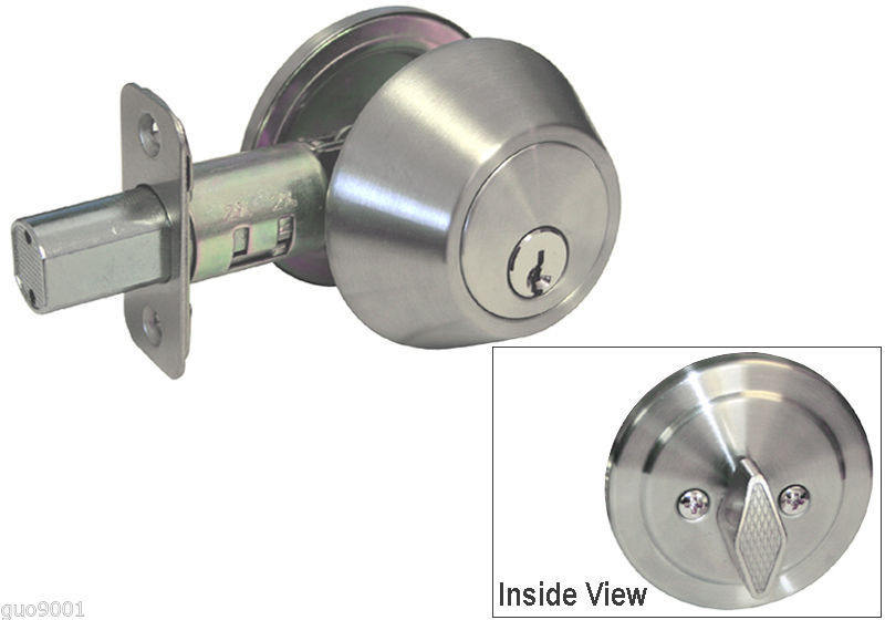 Brushed Nickel Deadbolt Single Cylinder Door Locks Satin Nickel Knobs Same keys