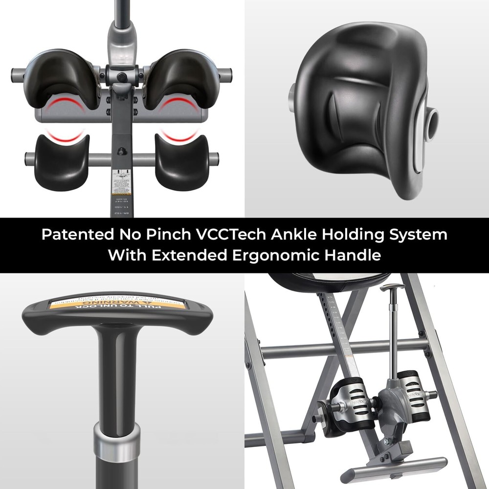 Advanced Heat and Massage Inversion Table Gray/Black