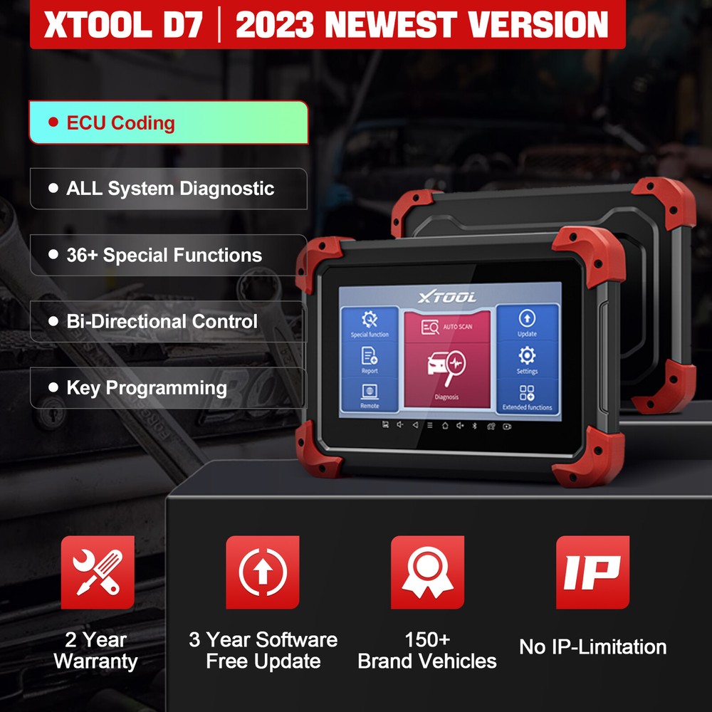 XTOOL Scanner D7 Auto Full Diagnostic Bidirectional Scan Key Programming Tool